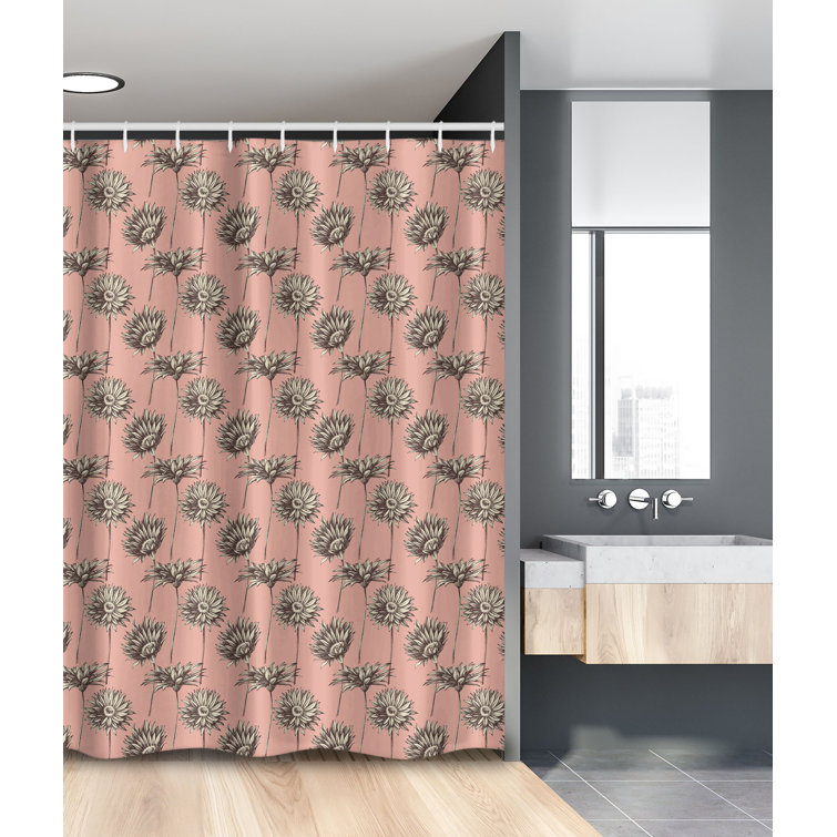 Pink and brown clearance shower curtain